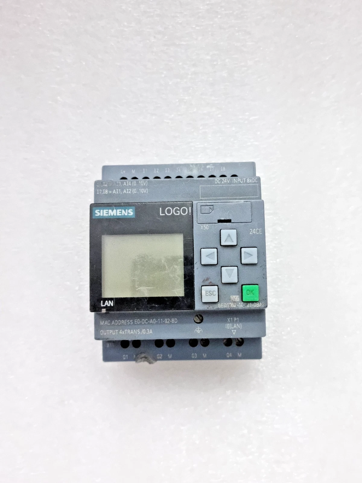 Used Working Siemens 6ED1052-1CC01-0BA8 Logo 24CE DC24V 6ED10521CC010BA8